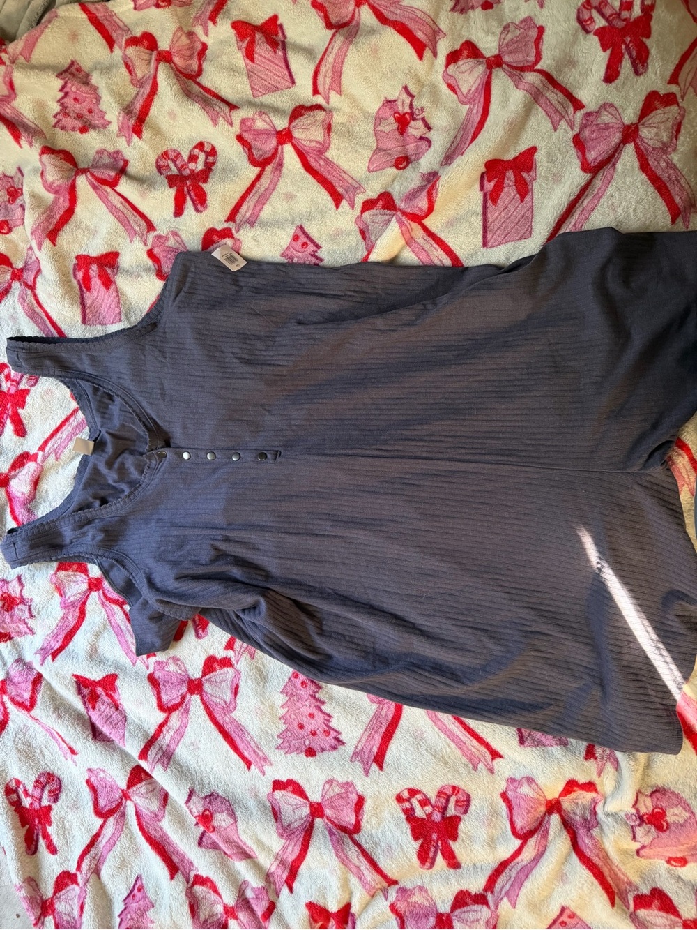 Old Navy Sleeveless maternity Ribbed Henley Jumpsuit in Slate Blue